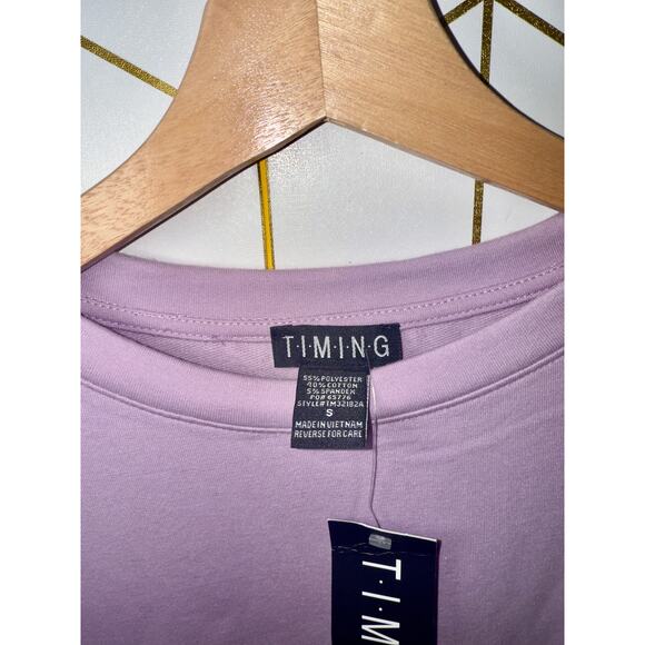 Timing Ruffle Sleeve Lilac Pullover Sweatshirt Women’s Size S - Picture 5 of 5